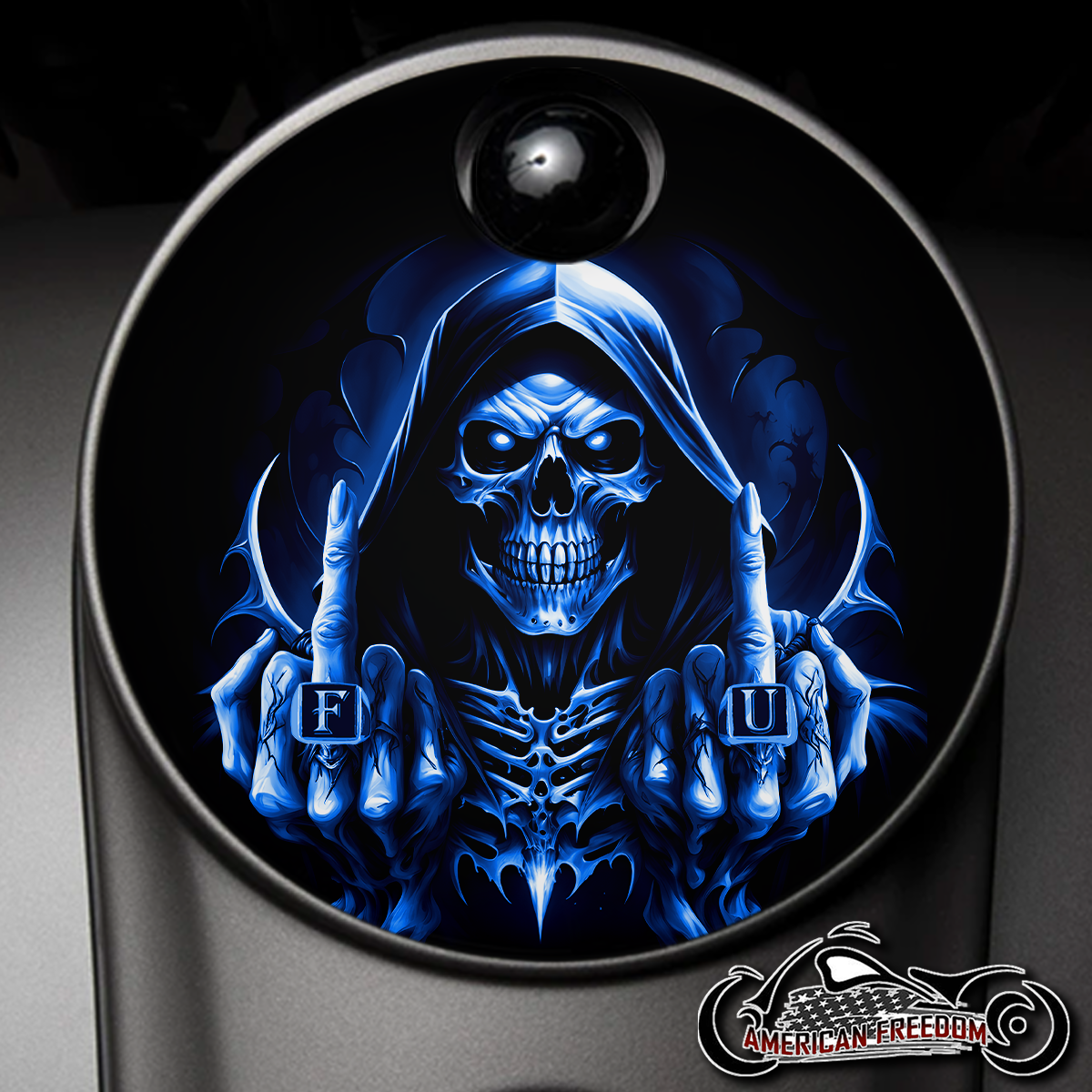 Custom Fuel Door - FU Reaper Blue